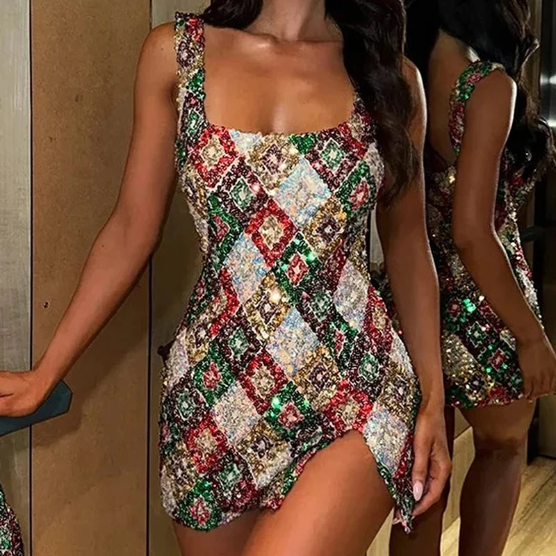 Norvelly Luxury Sparkle Glitter Slim Fit Dress