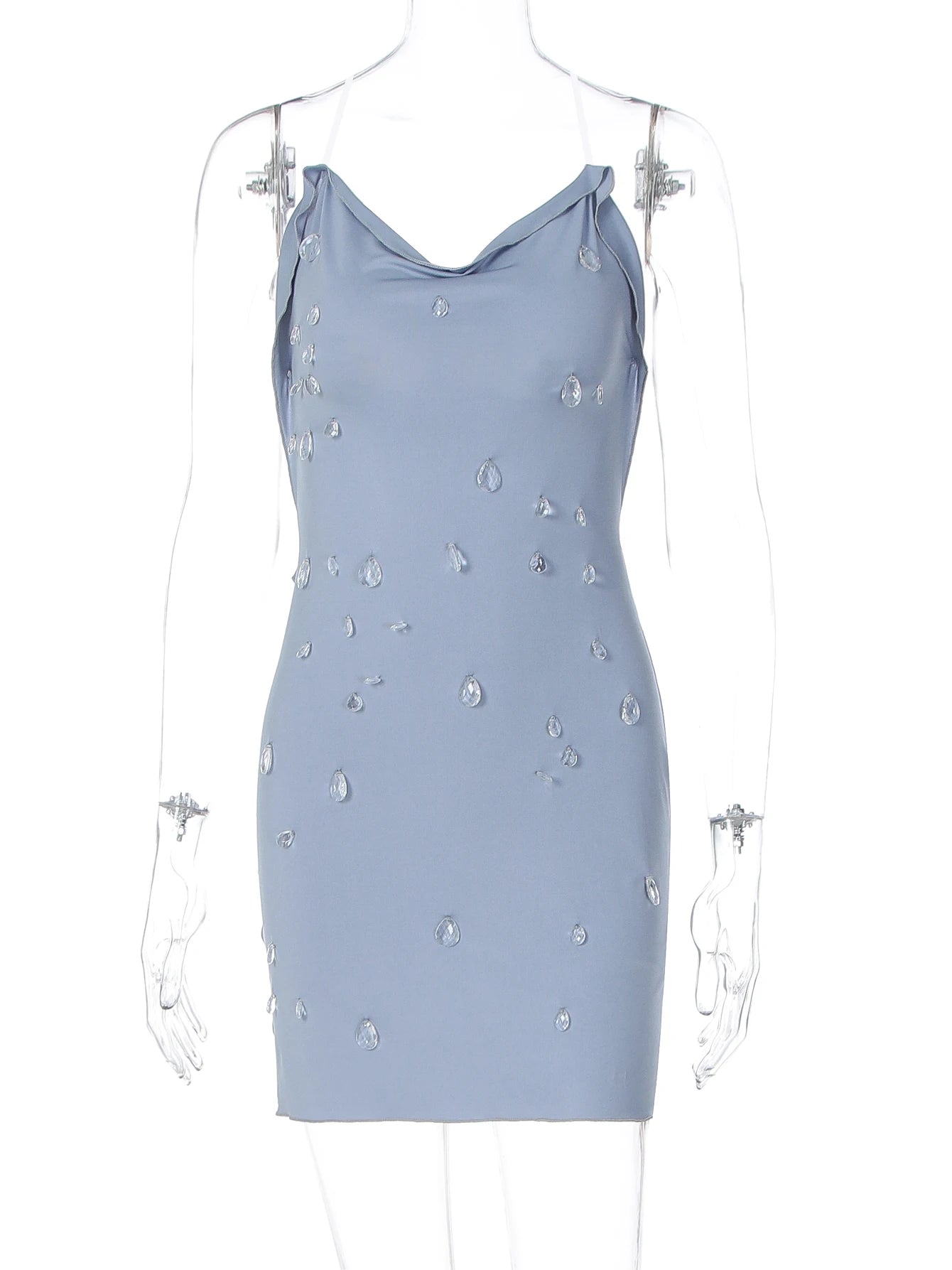Norvelly Celeste Crystal Mini Dress